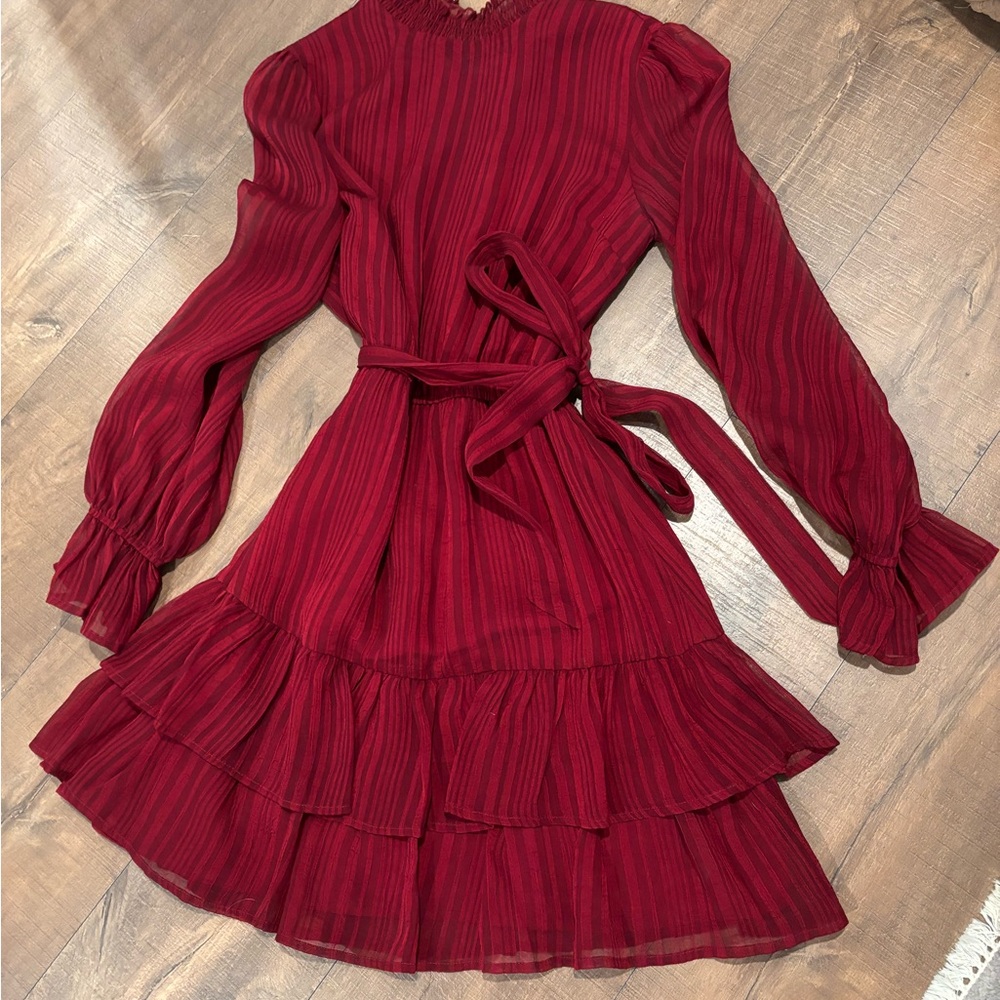 Flying Tomato Red Striped Dress